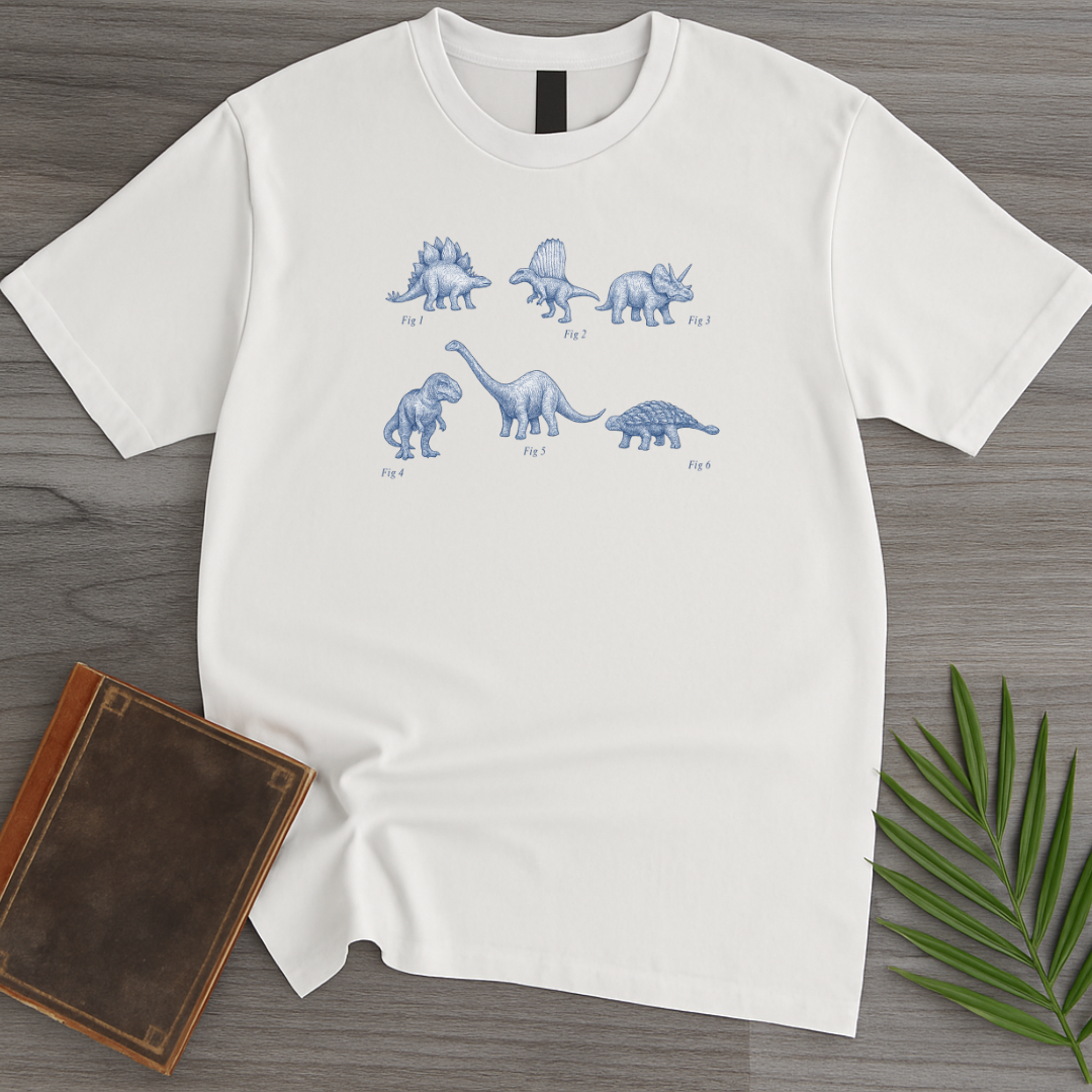 Vintage Scientific Dinosaur Figures T-Shirt