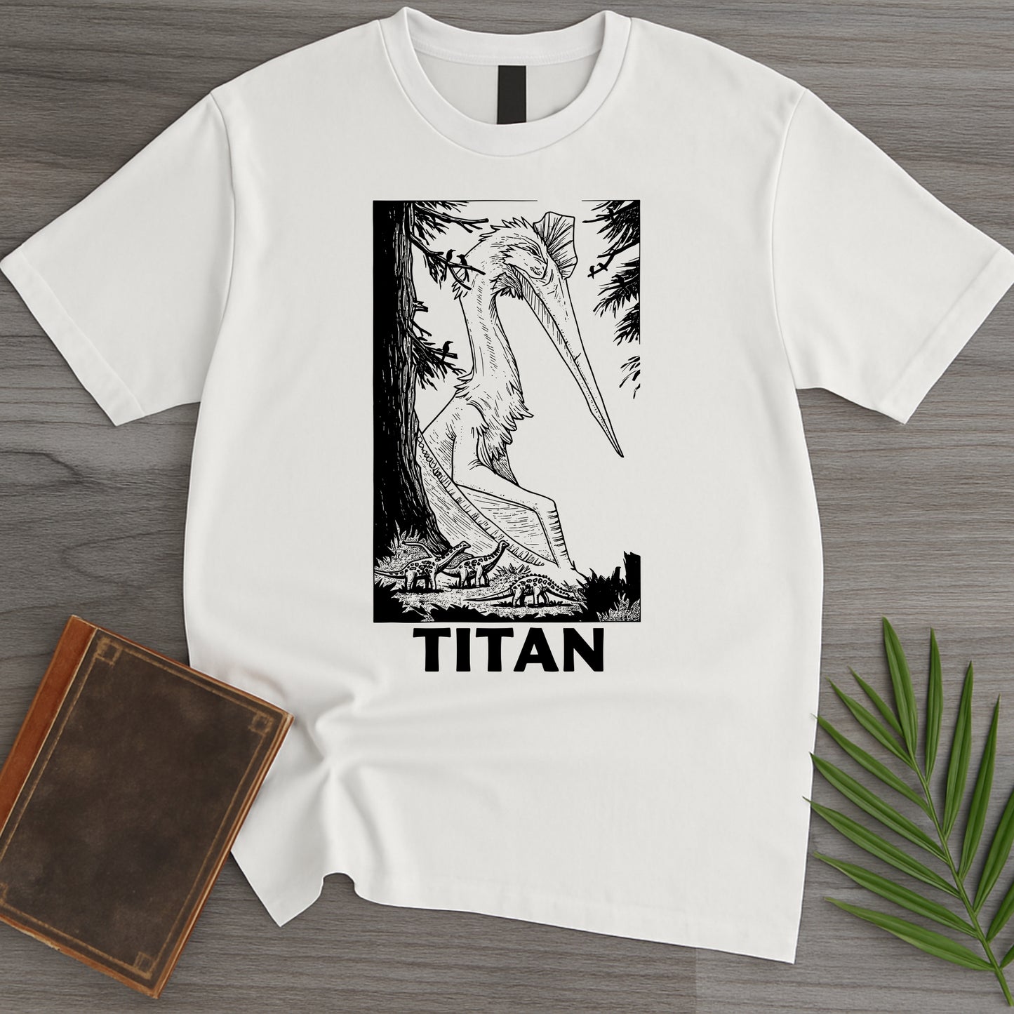 Linocut Quetzalcoatlus Design T-Shirt