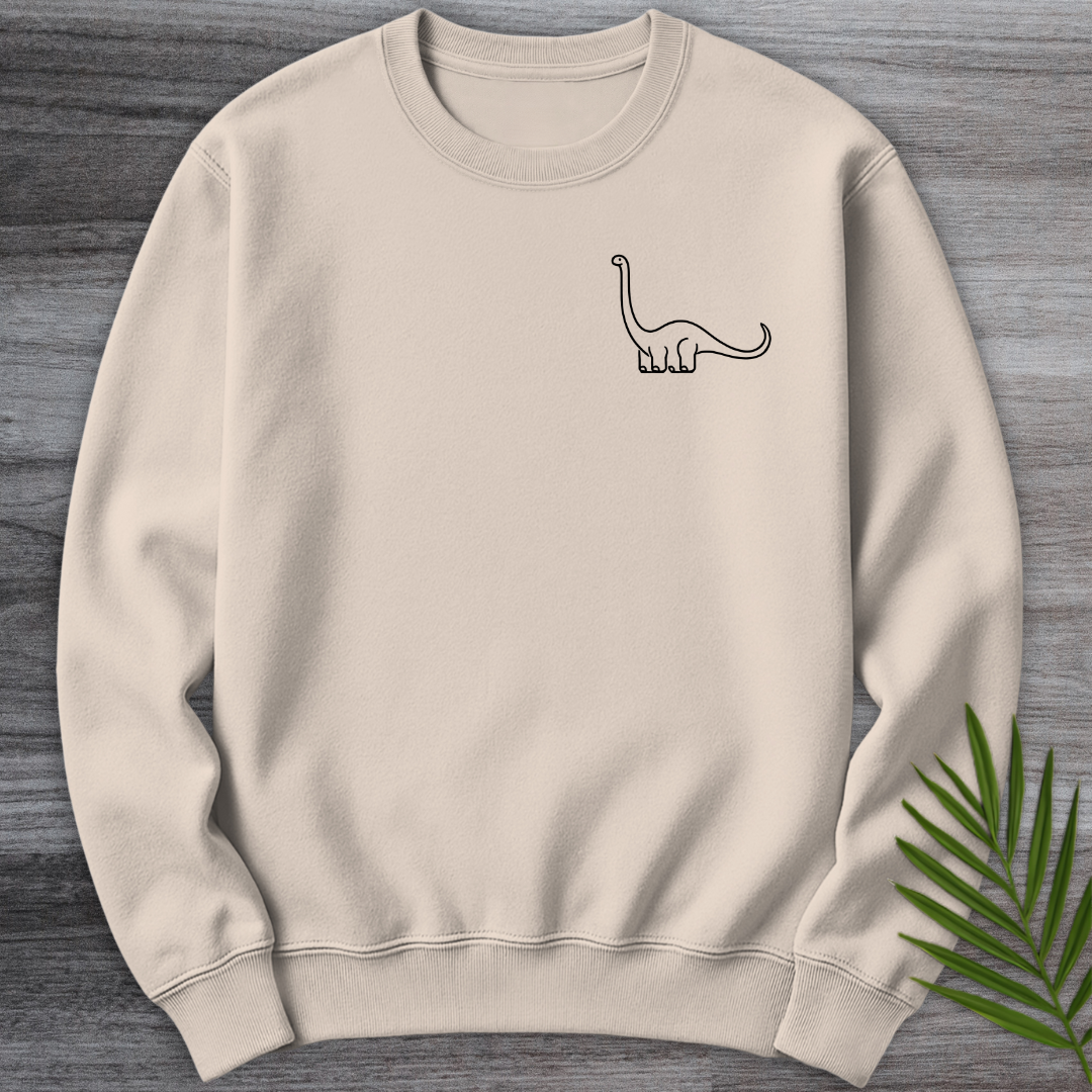 Minimalist Brachiosaurus Line-Art Crewneck