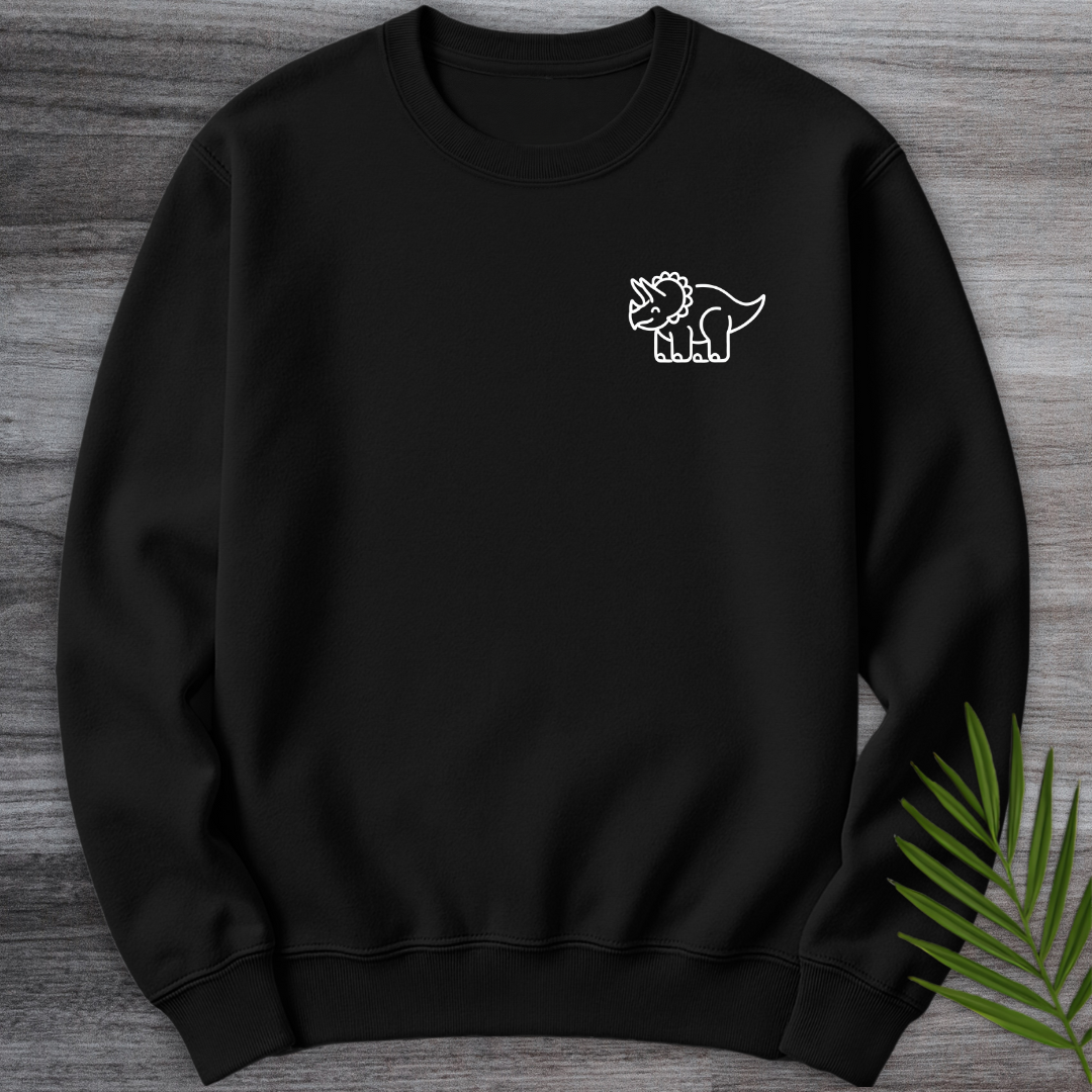Minimalist Triceratops Line-Art Crewneck