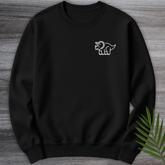 Minimalist Triceratops Line-Art Crewneck