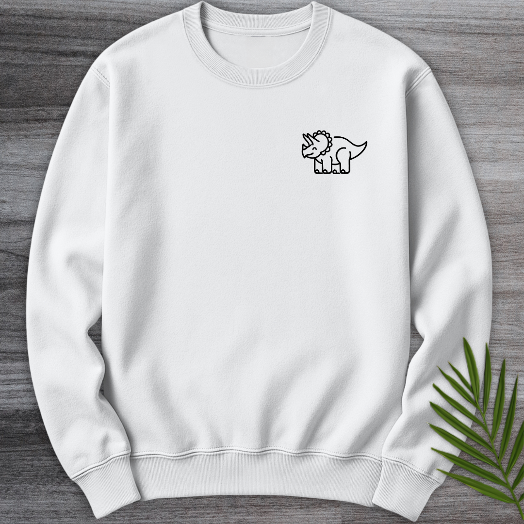 Minimalist Triceratops Line-Art Crewneck