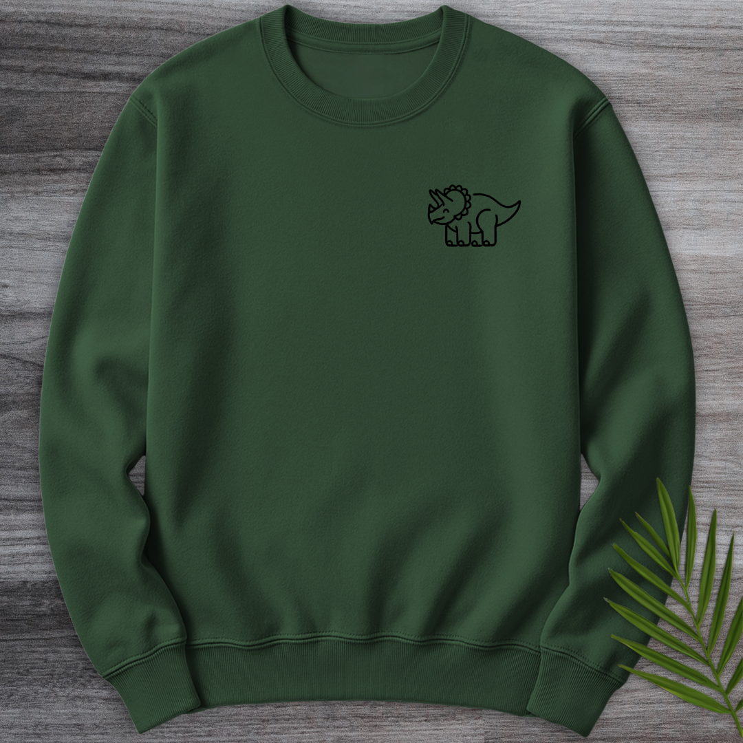 Minimalist Triceratops Line-Art Crewneck
