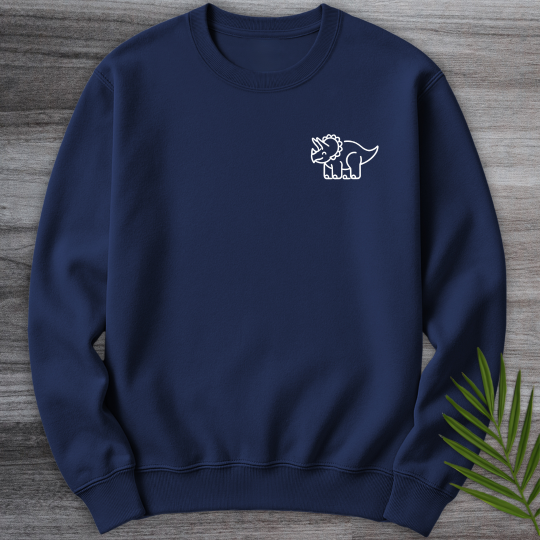 Minimalist Triceratops Line-Art Crewneck