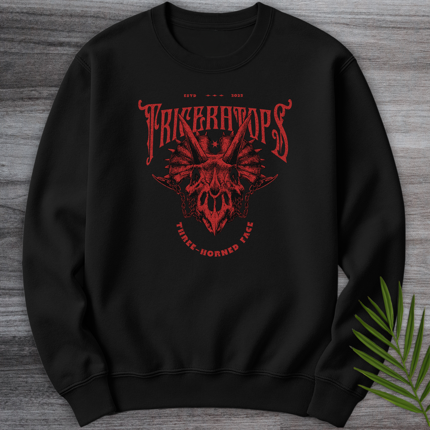 Gothic Three-Horned Face Crewneck