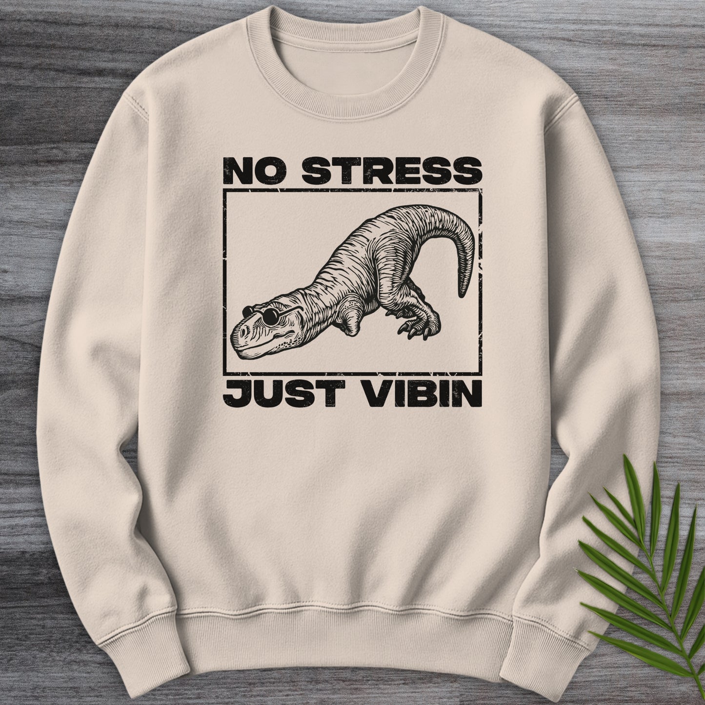 Distressed and No Stress Crewneck