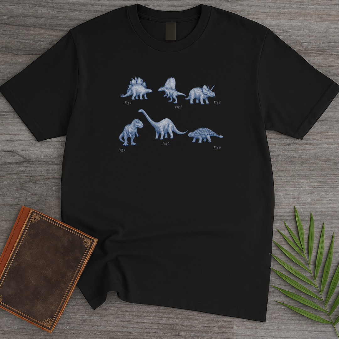 Vintage Scientific Dinosaur Figures T-Shirt