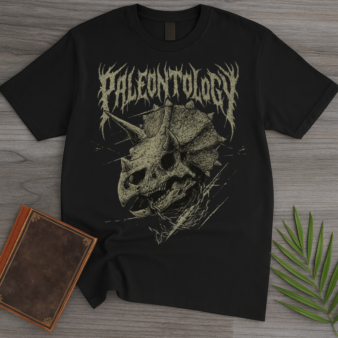 Metal Triceratops Skull & Chains T-Shirt