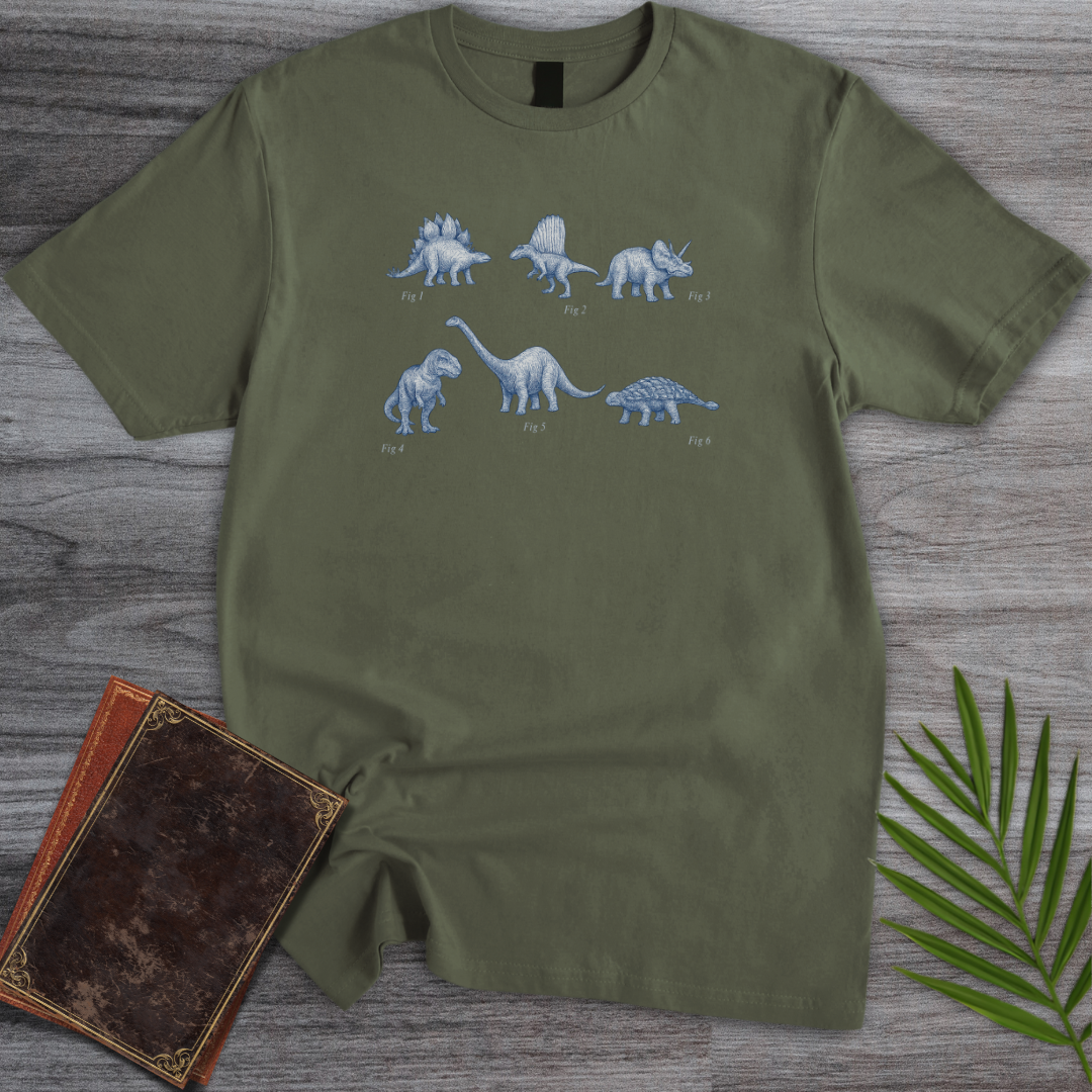 Vintage Scientific Dinosaur Figures T-Shirt