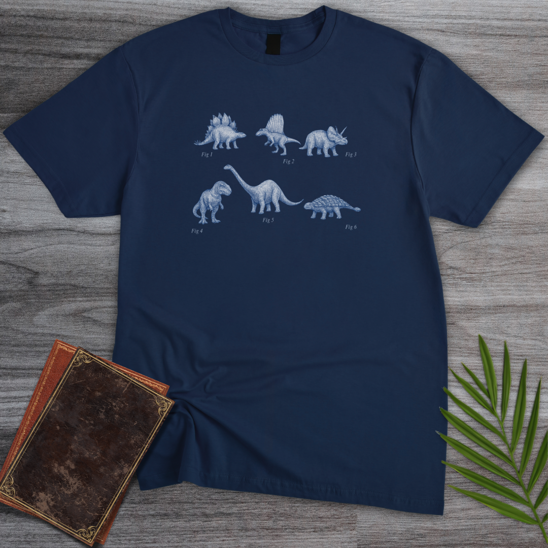 Vintage Scientific Dinosaur Figures T-Shirt