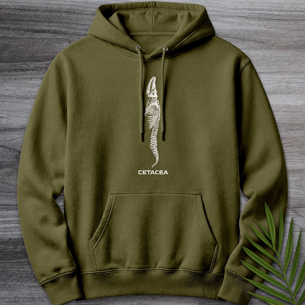 Hoodie M / Army Green Cetacea Whale Skeleton Premium Hoodie