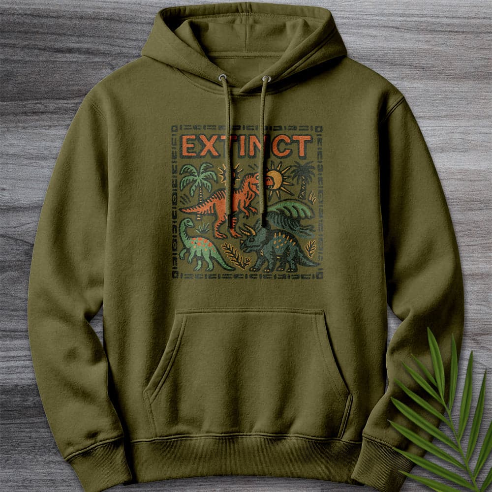 Hoodie M / Army Green Cretaceous Extinct Nature Premium Hoodie