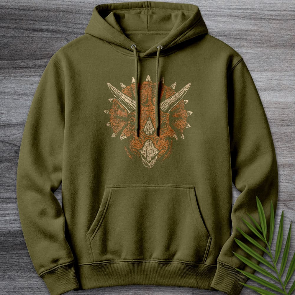 Hoodie M / Army Green Cretaceous Triceratops Charge Premium Hoodie