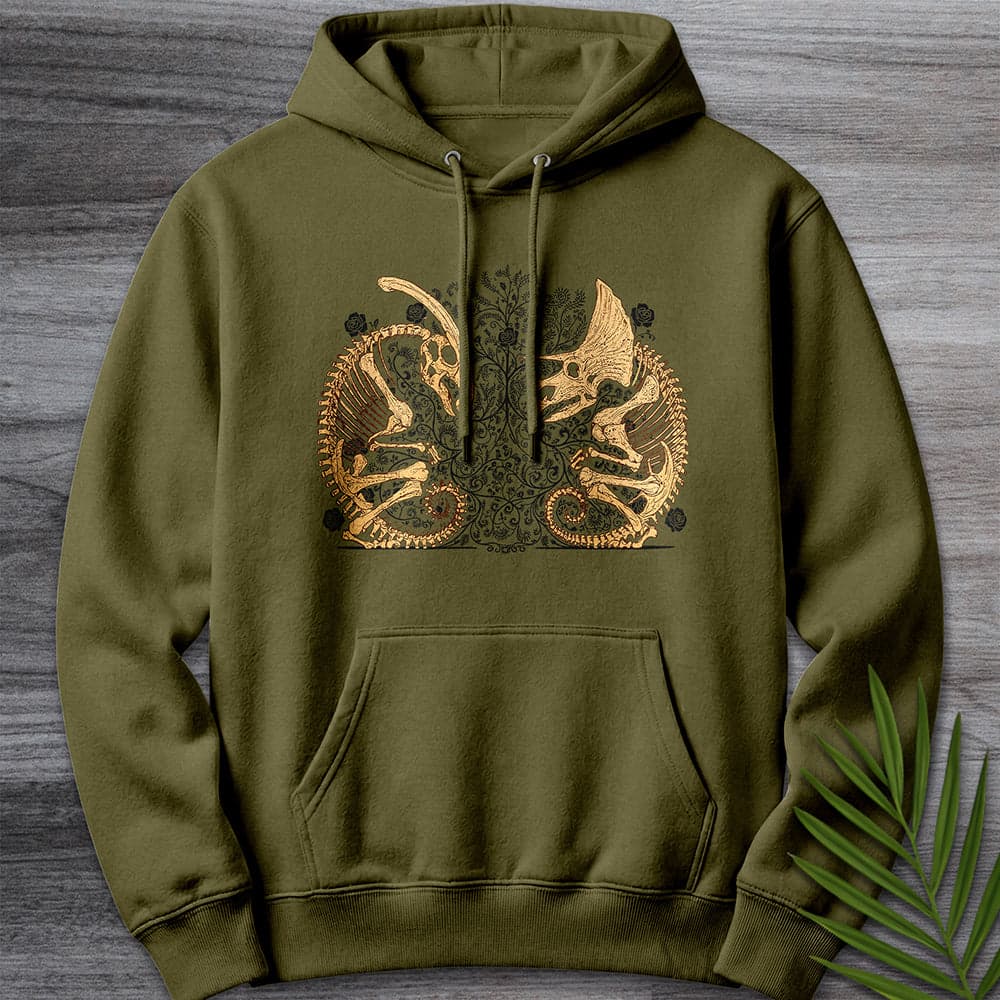 Hoodie M / Army Green Herbivorous Floral Remains Premium Hoodie