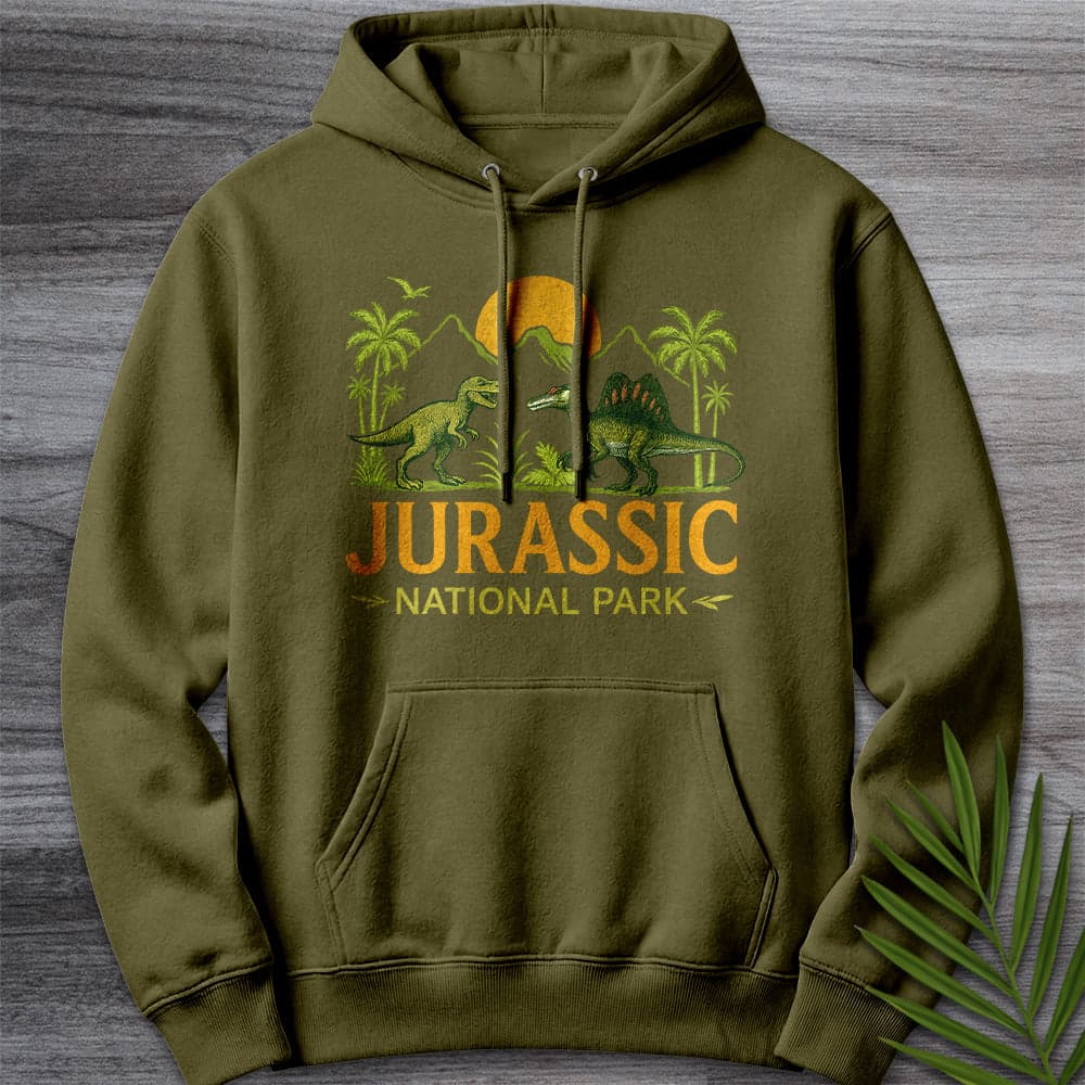 Hoodie M / Army Green Jurassic National Park Premium Hoodie