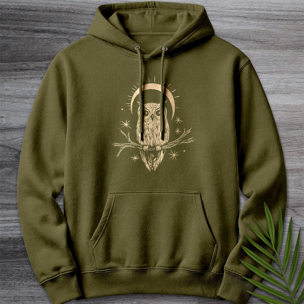 Hoodie M / Army Green Night Owl Moonlight Premium Hoodie