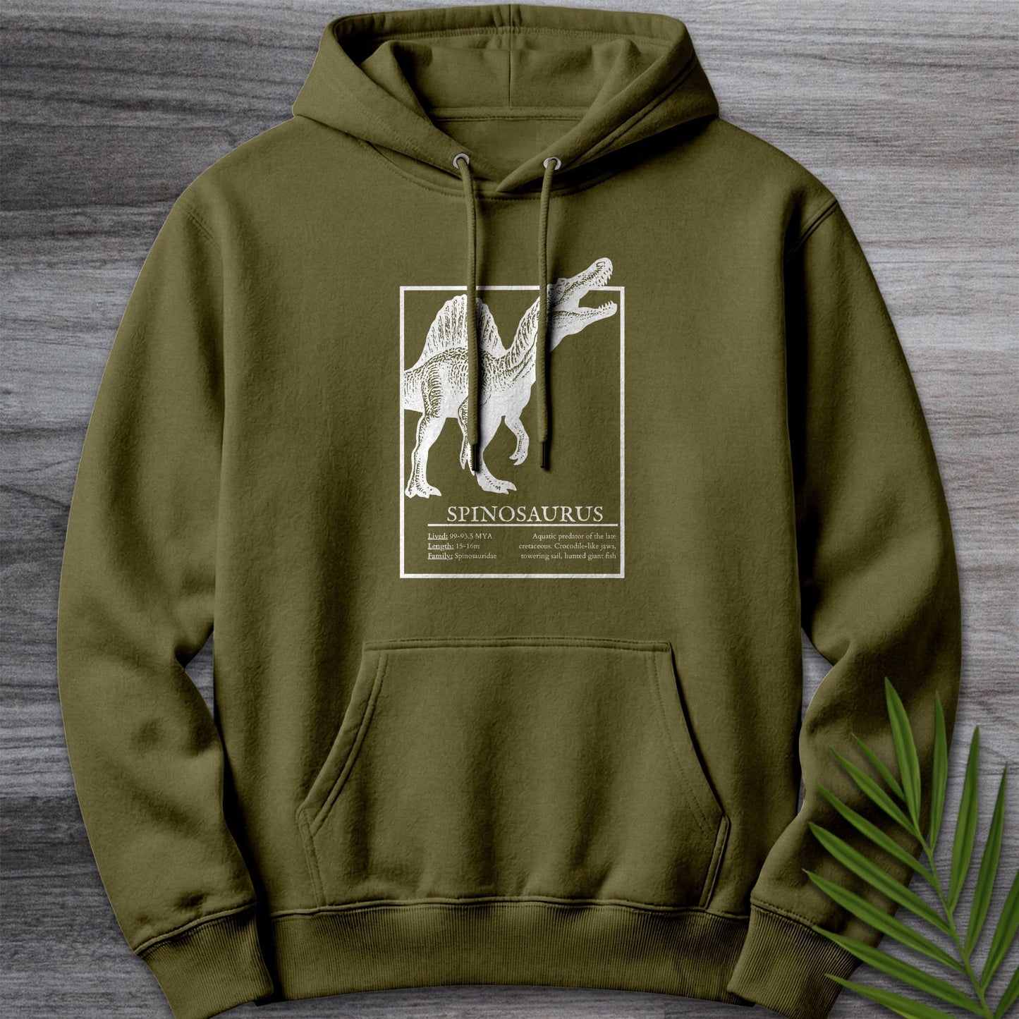 Hoodie M / Army Green Spinosaurus Sail-Backed Hunter Premium Hoodie