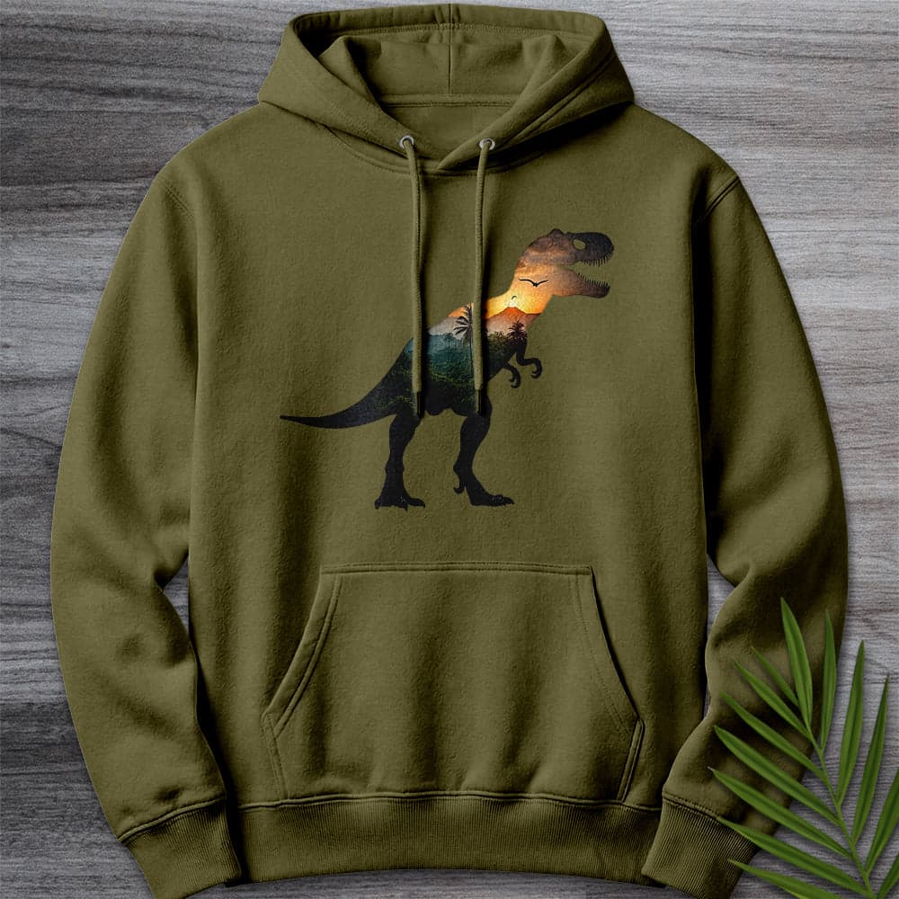 Hoodie M / Army Green T.rex Environment Silhouette Premium Hoodie