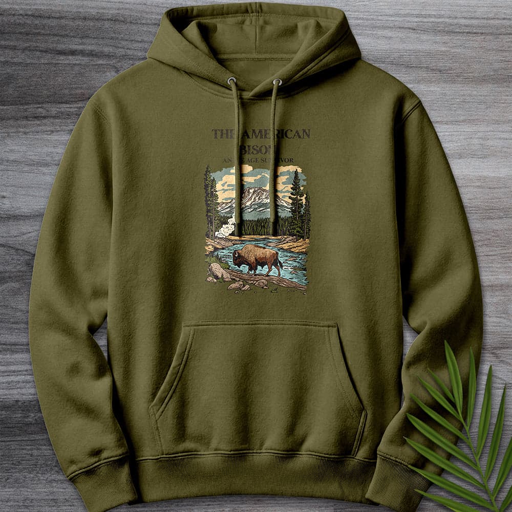 Hoodie M / Army Green The Great American Bison Premium Hoodie