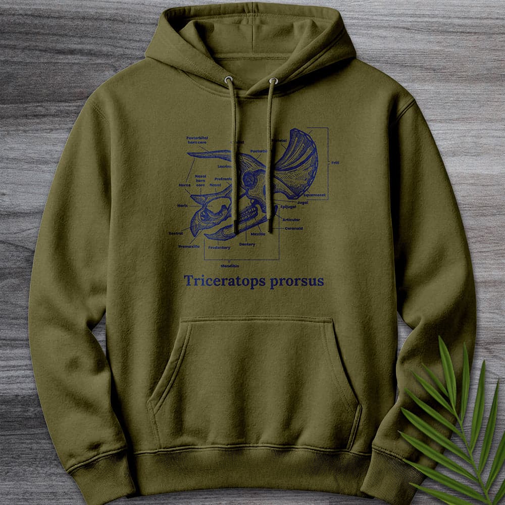 Hoodie M / Army Green The Head of Triceratops Premium Hoodie