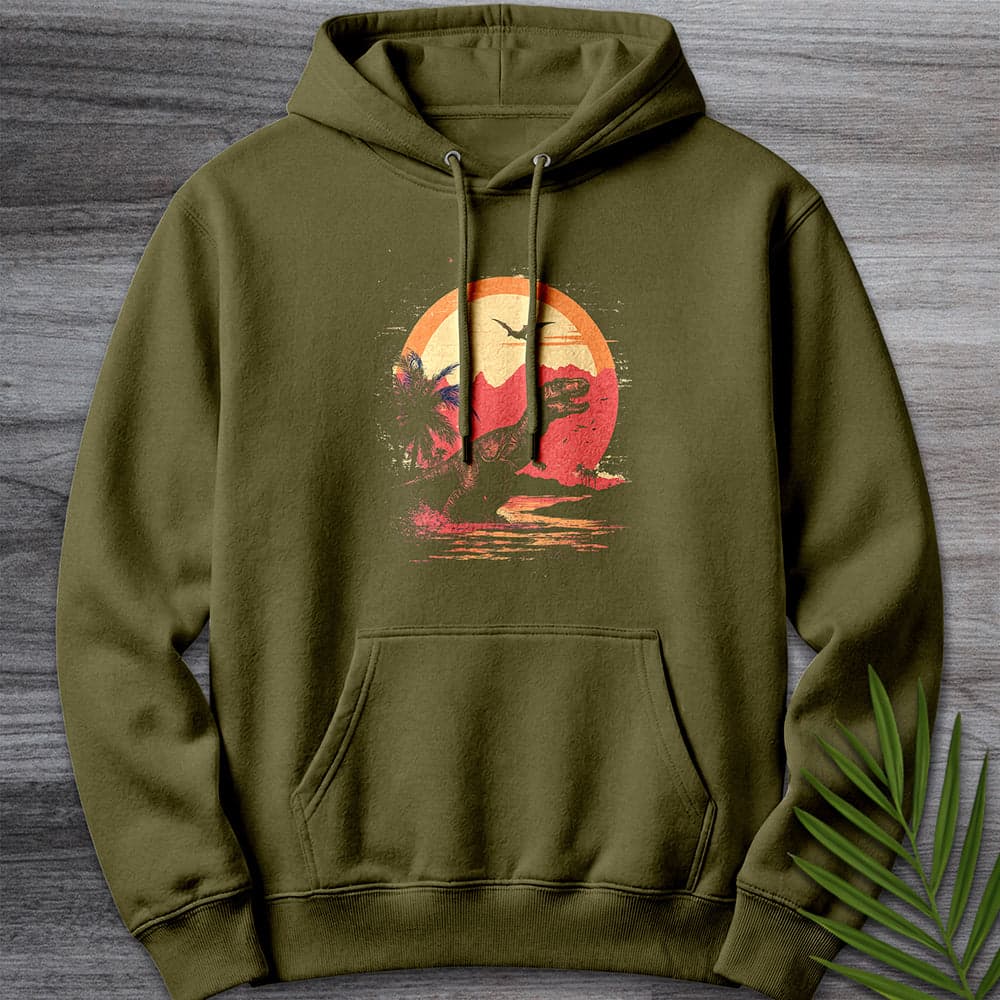 Hoodie M / Army Green Vintage Mesozoic Retro Jungle Premium Hoodie