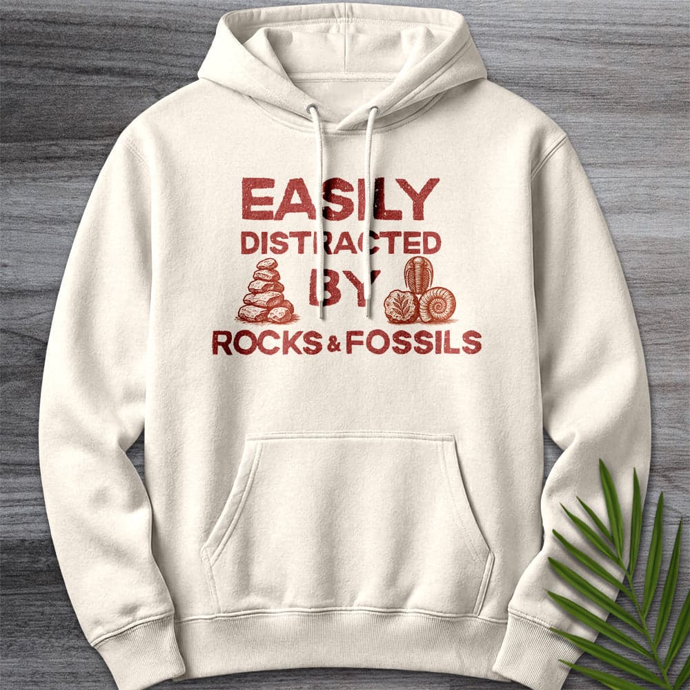 Hoodie S / Sandshell Distracted by Rocks & Fossils Premium Hoodie