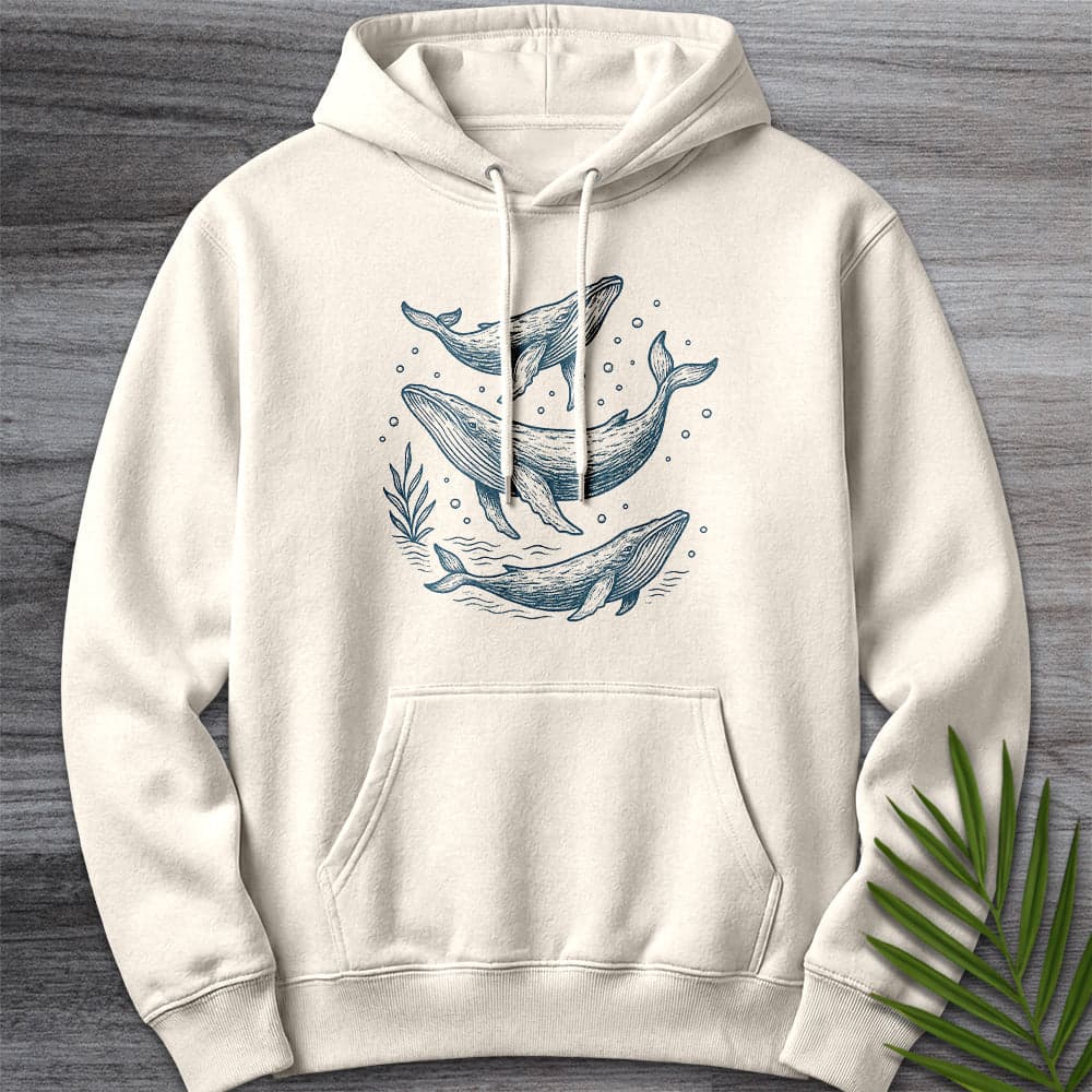 Hoodie S / Sandshell Oceanic Whale Mammal Premium Hoodie