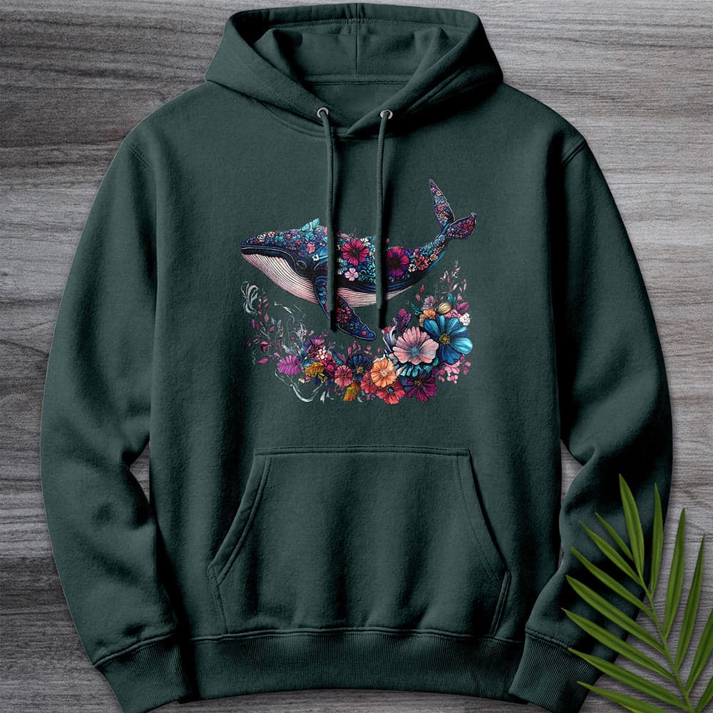 Hoodie S / Sports Green Blossom Marine Whale Premium Hoodie