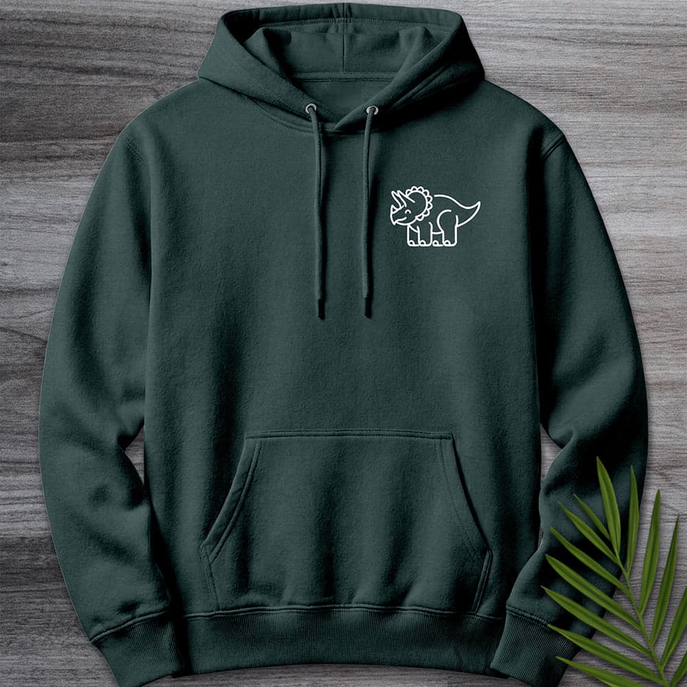 Hoodie S / Sports Green Minimalist Triceratops Line-Art Premium Hoodie
