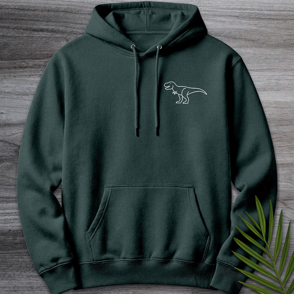 Hoodie S / Sports Green Minimalist Tyrannosaurus Line-Art Premium Hoodie