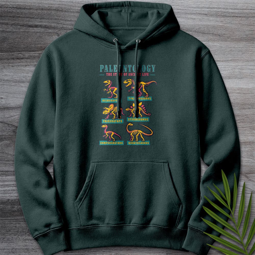 Hoodie S / Sports Green Paleontology Vintage Fossil Names Premium Hoodie