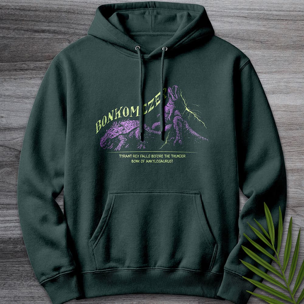 Hoodie S / Sports Green Thunder Bonkomizer Ankylosaurus vs T.Rex Premium Hoodie