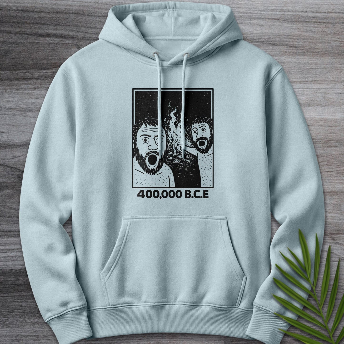 Hoodie XS / Blue Mist Cavemen Discover Fire Premium Hoodie