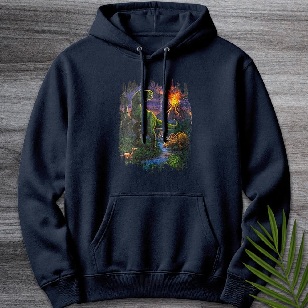 Hoodie XS / Navy Nostalgic 90's Volcanic Dino Premium Hoodie