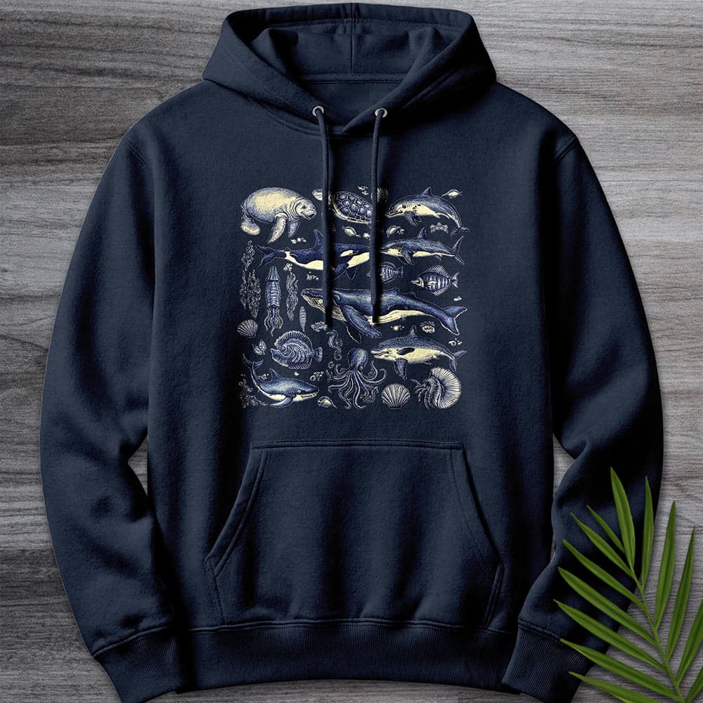 Hoodie XS / Navy Vintage Marine Life Premium Hoodie