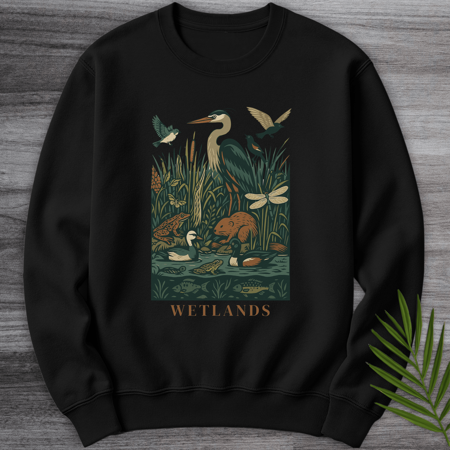 Sweatshirt Black / S Freshwater Wetland Environment Crewneck