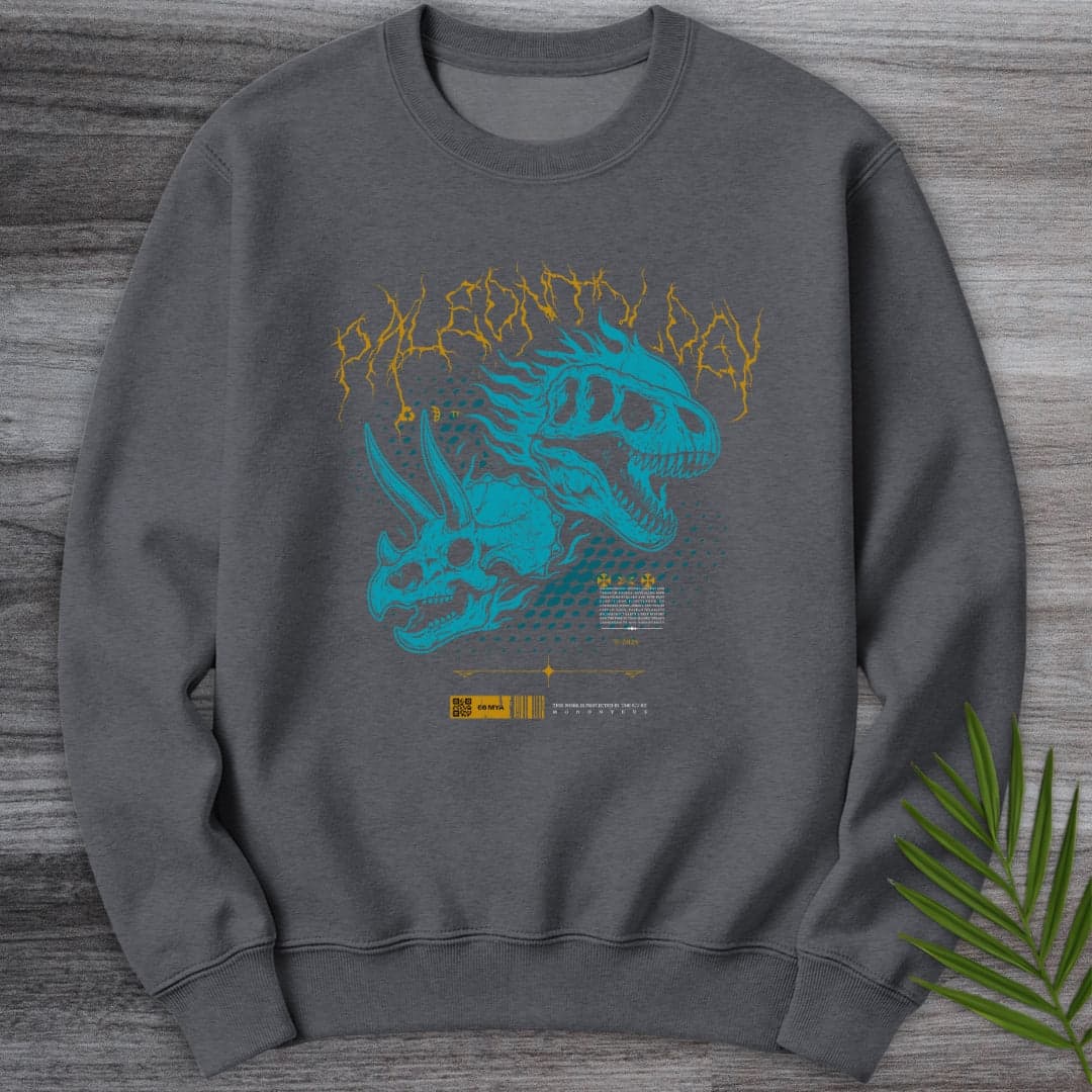 Sweatshirt Dark Heather / S Hellfire Streetwear Paleontology Crewneck