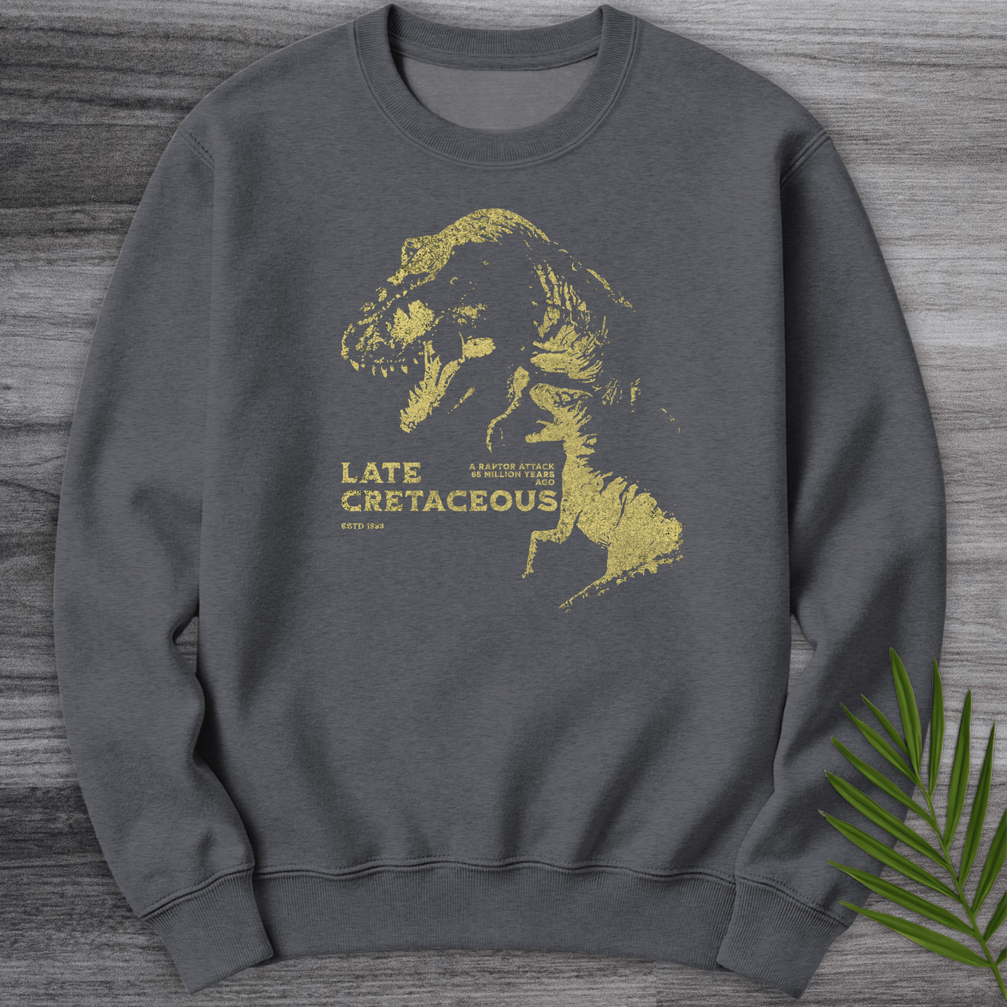 Sweatshirt Dark Heather / S Vintage Raptor Attack Crewneck