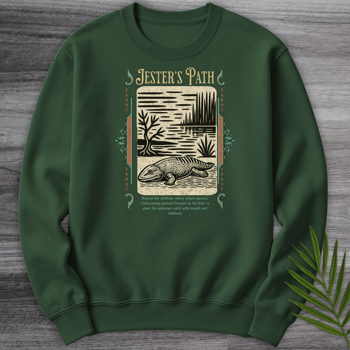 Sweatshirt Forest Green / S Ichthyostega Jester's Path Crewneck