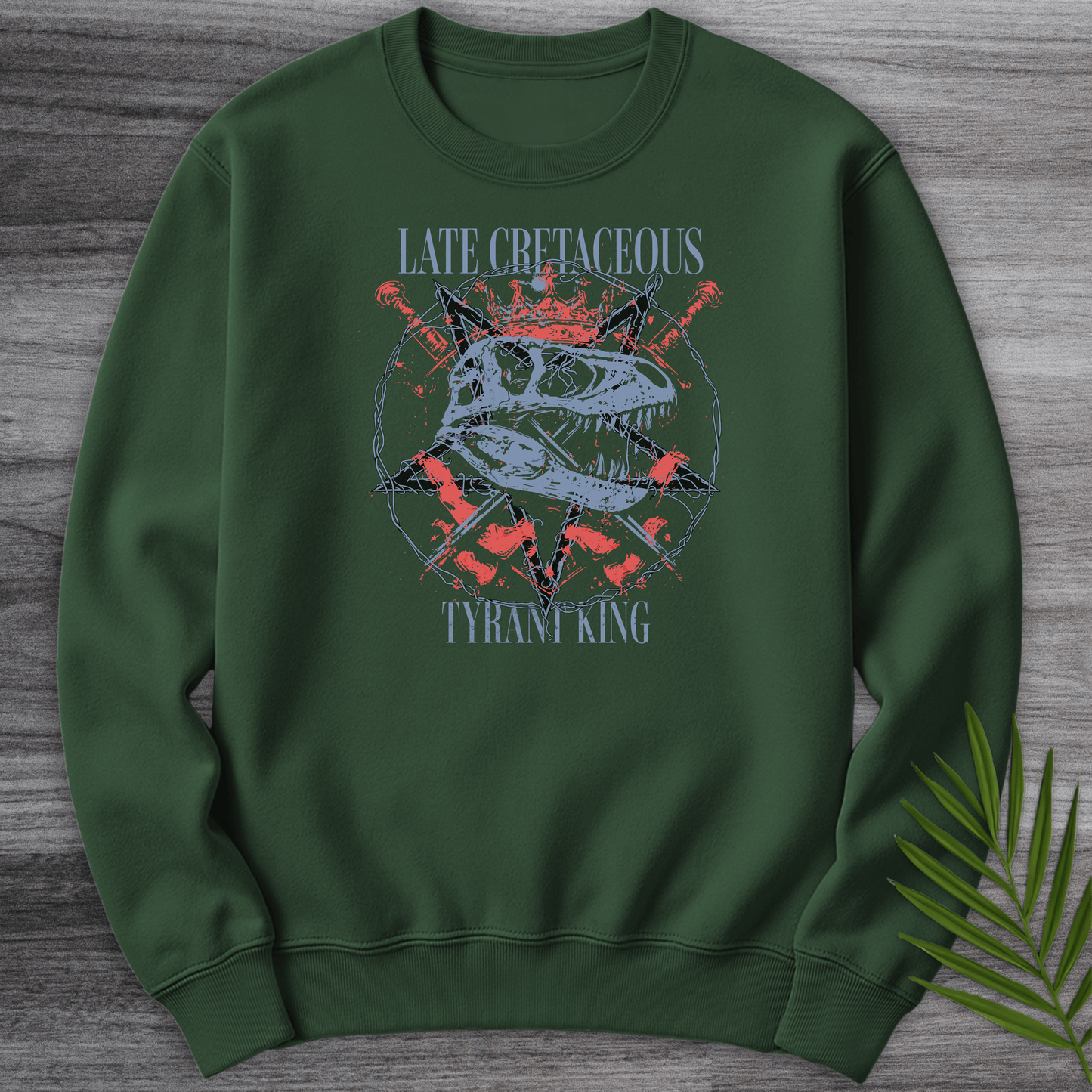 Sweatshirt Forest Green / S Late Cretaceous Tyrant King Crewneck