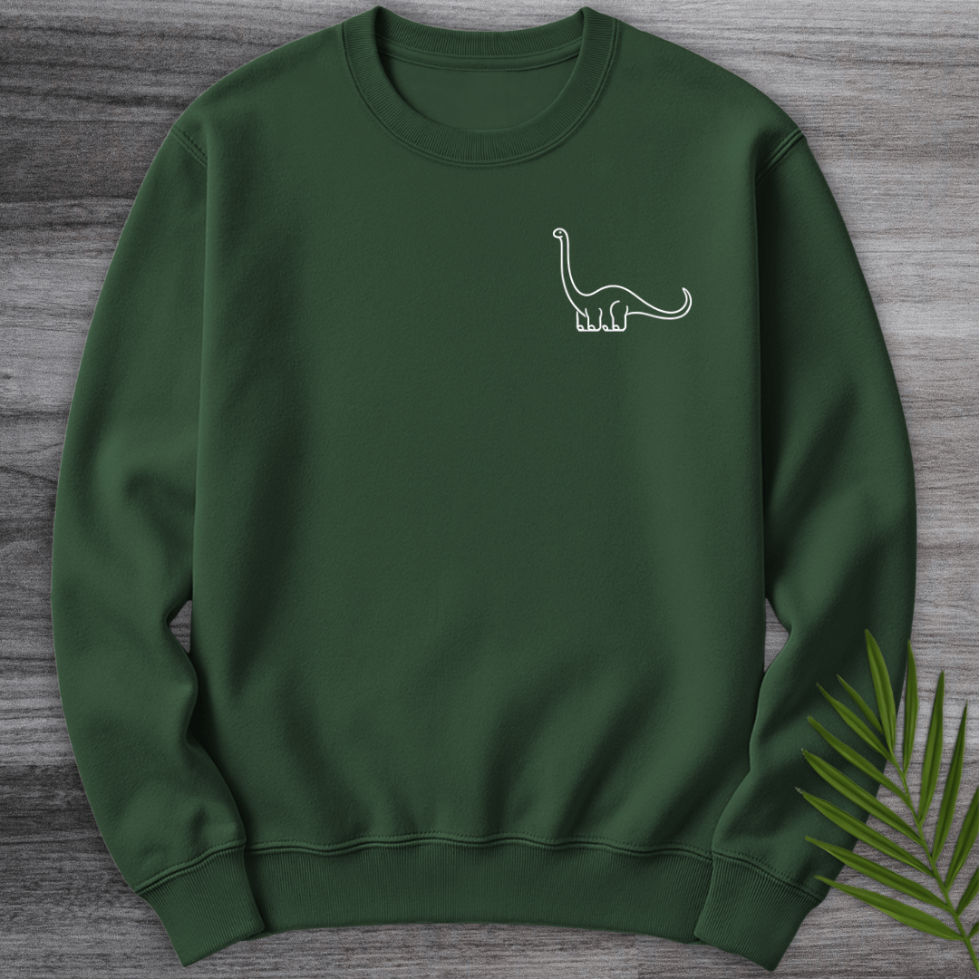 Sweatshirt Forest Green / S Minimalist Brachiosaurus Line-Art Crewneck