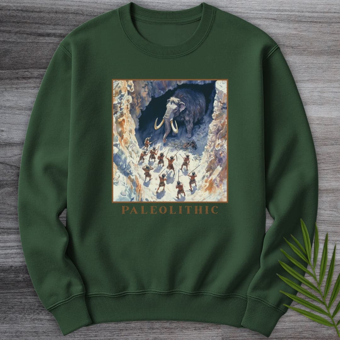 Sweatshirt Forest Green / S Paleolithic Cave Hunting Crewneck