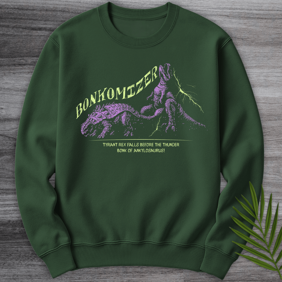 Sweatshirt Forest Green / S Thunder Bonkomizer: Ankylosaurus vs Rex Crewneck