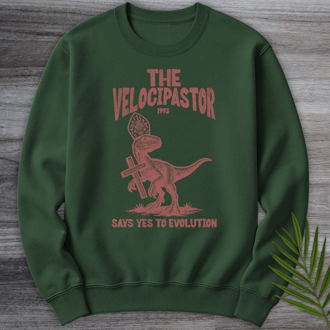 Sweatshirt Forest Green / S Velocipastor Evolution Teachings Crewneck