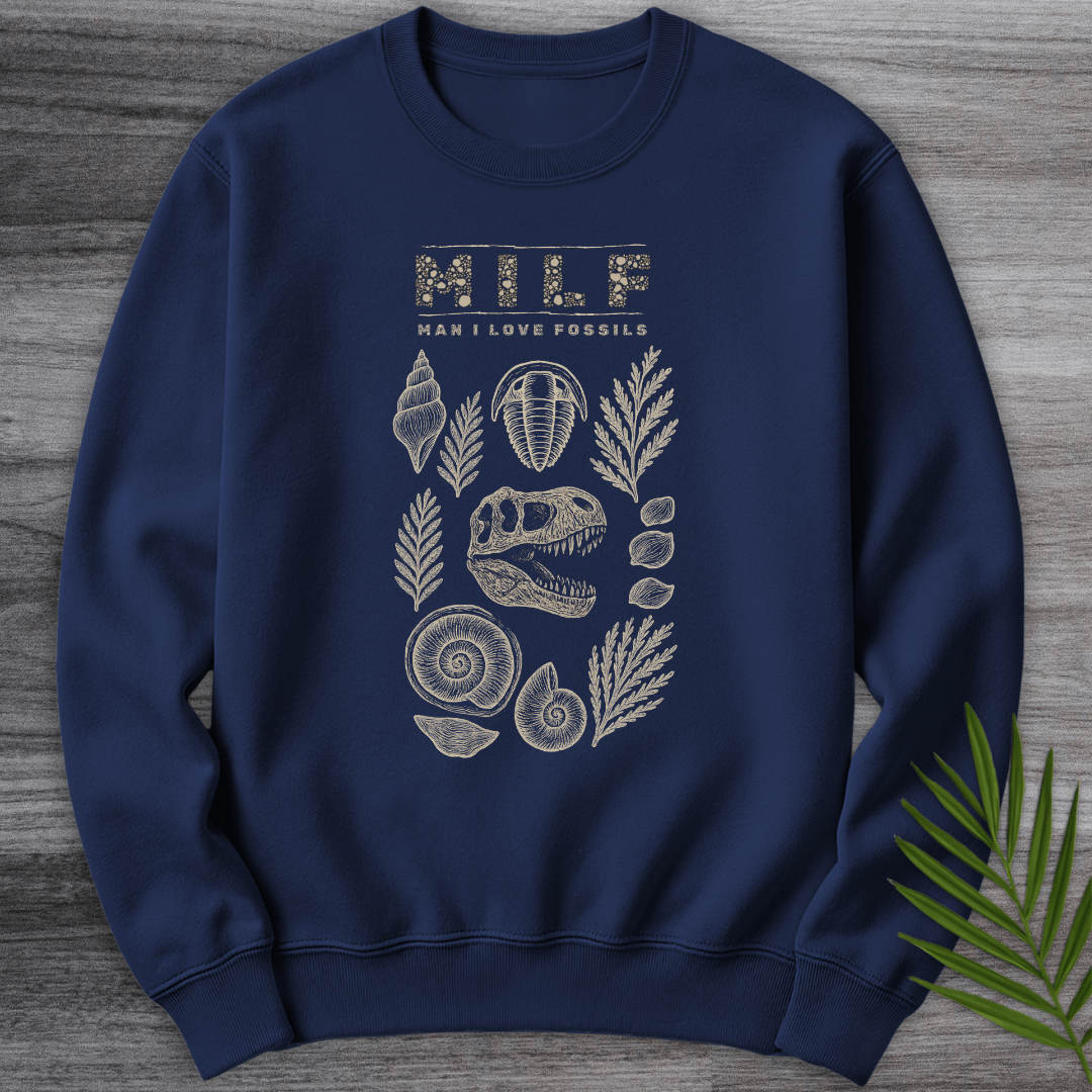 Sweatshirt Navy / S Man I Love Fossils Crewneck