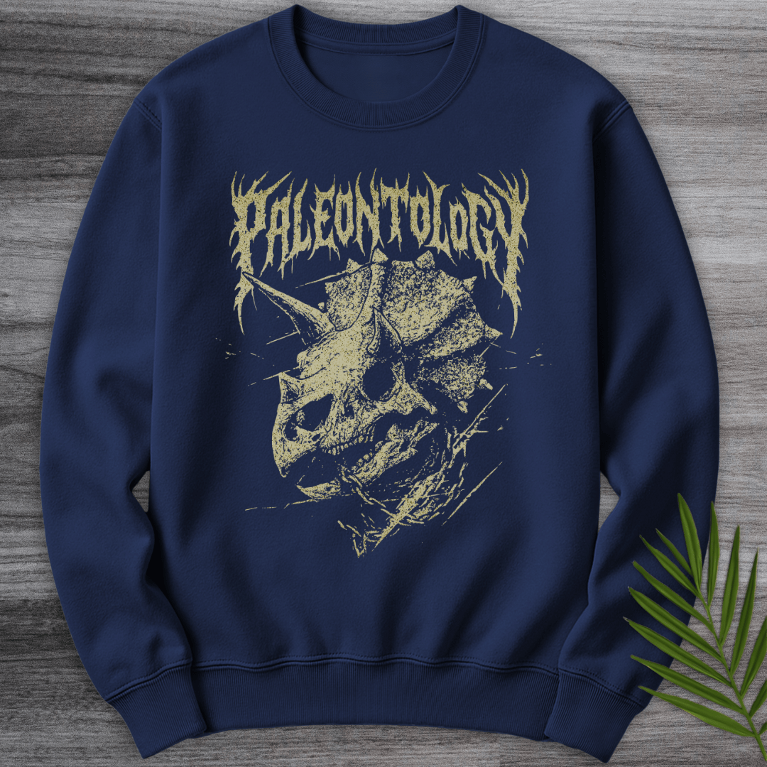 Sweatshirt Navy / S Metal Triceratops Skull & Chains Crewneck