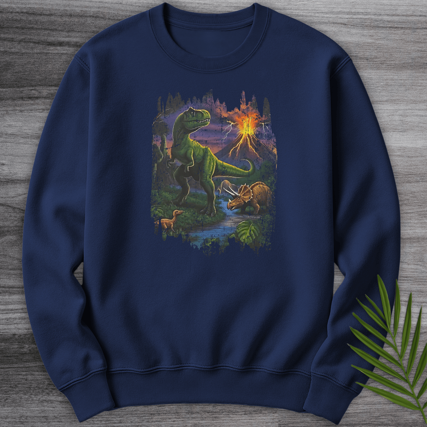 Sweatshirt Navy / S Nostalgic 90' S Volcanic Dino Crewneck