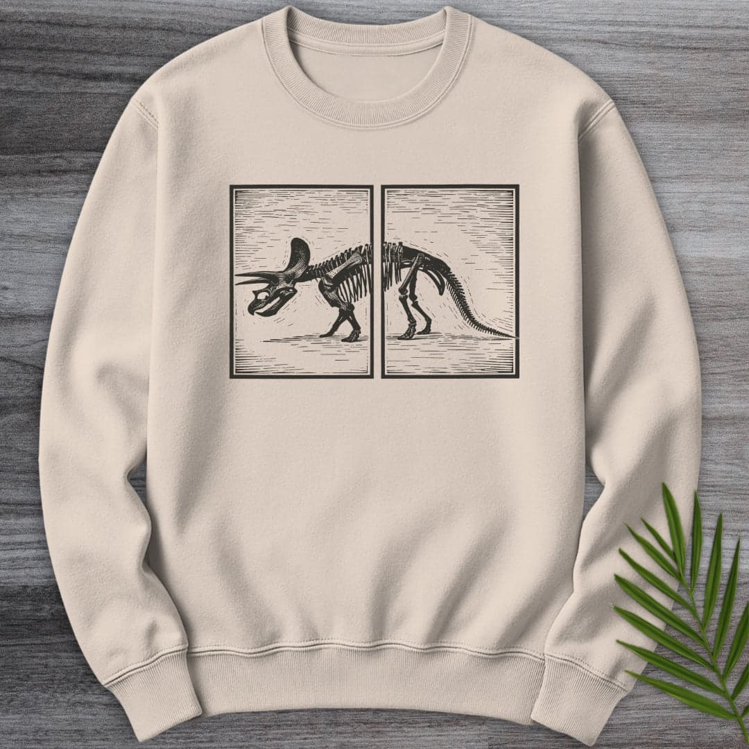 Sweatshirt Sand / S Across Triceratops Panels Crewneck