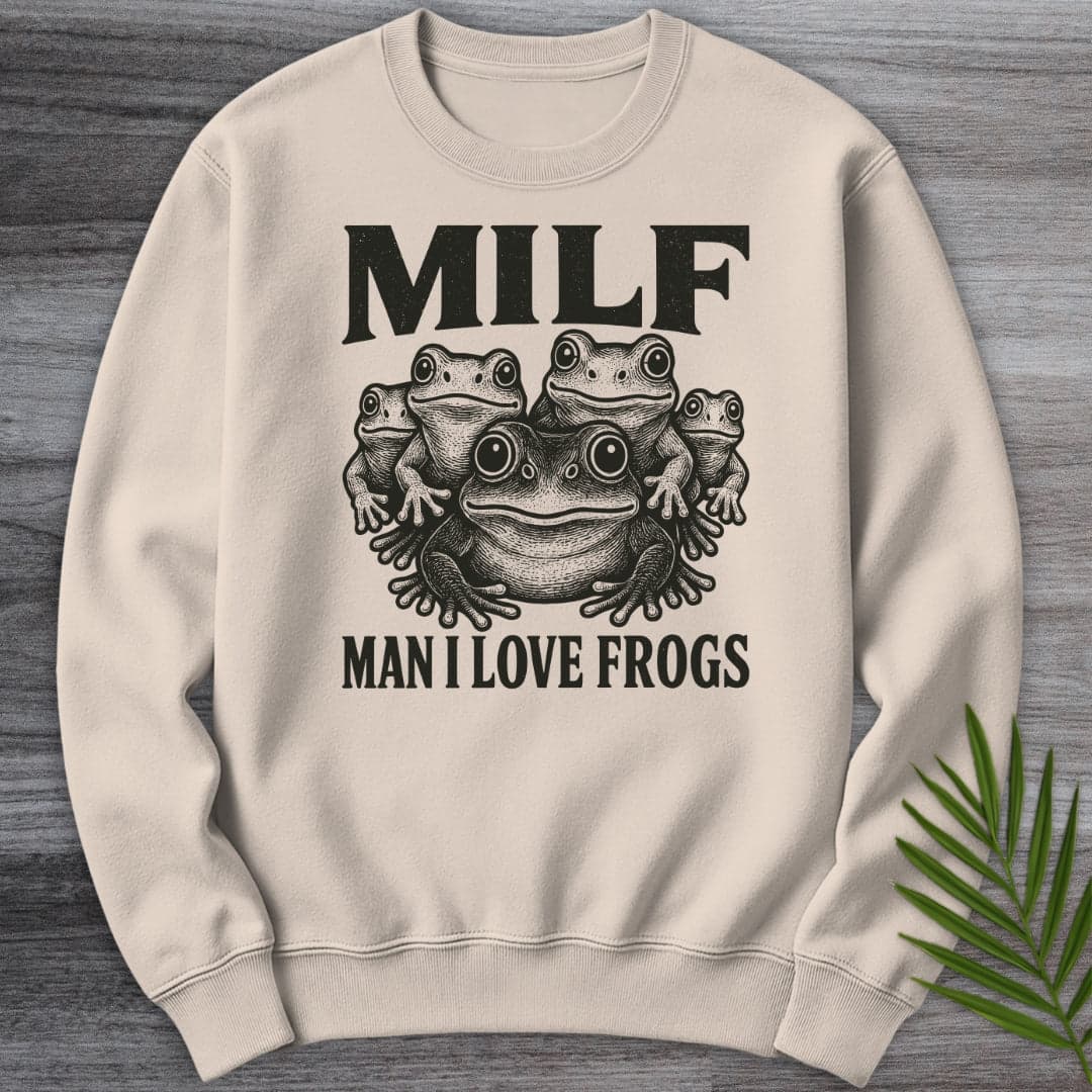 Sweatshirt Sand / S Man I Love Frogs Crewneck