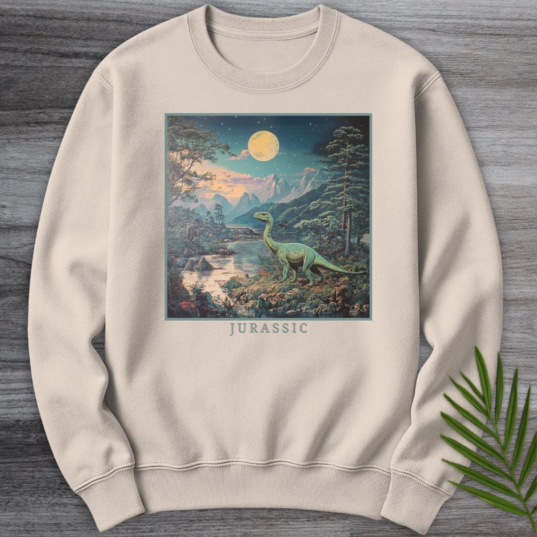 Sweatshirt Sand / S Prehistoric "Jurassic" Dinosaur Aesthetic Crewneck